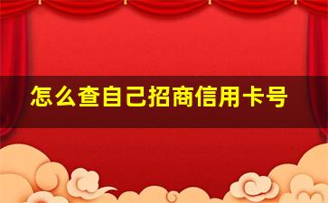 怎么查自己招商信用卡号