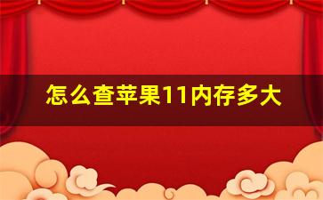 怎么查苹果11内存多大