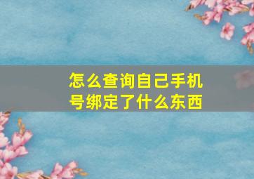 怎么查询自己手机号绑定了什么东西