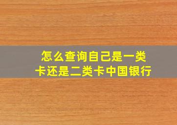 怎么查询自己是一类卡还是二类卡中国银行