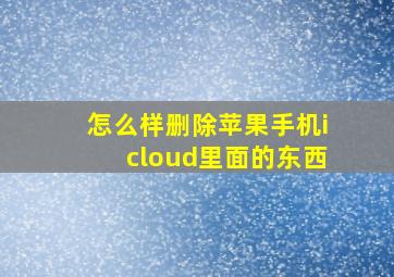 怎么样删除苹果手机icloud里面的东西