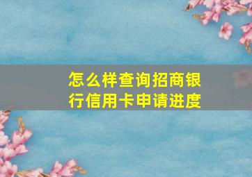 怎么样查询招商银行信用卡申请进度