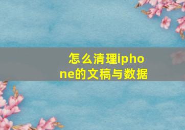 怎么清理iphone的文稿与数据