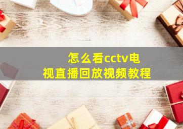 怎么看cctv电视直播回放视频教程