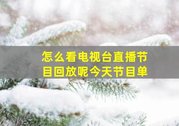 怎么看电视台直播节目回放呢今天节目单