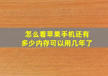 怎么看苹果手机还有多少内存可以用几年了