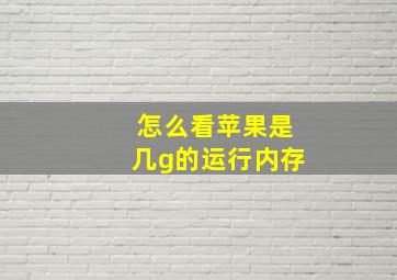 怎么看苹果是几g的运行内存