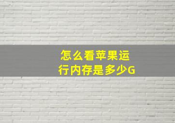 怎么看苹果运行内存是多少G