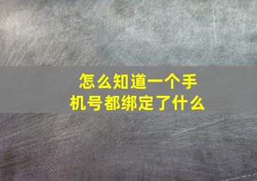 怎么知道一个手机号都绑定了什么