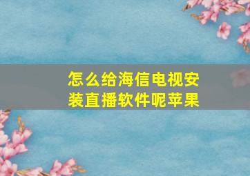 怎么给海信电视安装直播软件呢苹果