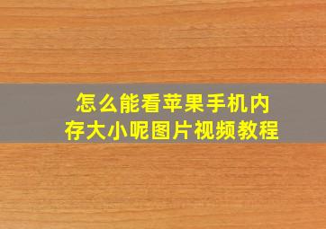 怎么能看苹果手机内存大小呢图片视频教程