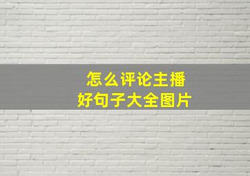 怎么评论主播好句子大全图片