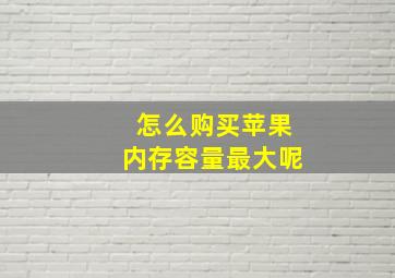 怎么购买苹果内存容量最大呢