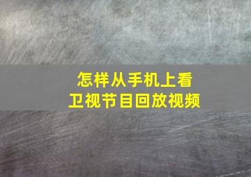 怎样从手机上看卫视节目回放视频