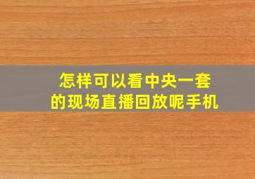 怎样可以看中央一套的现场直播回放呢手机