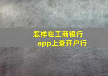 怎样在工商银行app上查开户行