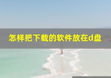 怎样把下载的软件放在d盘