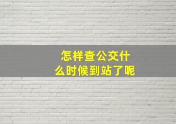 怎样查公交什么时候到站了呢