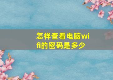 怎样查看电脑wifi的密码是多少