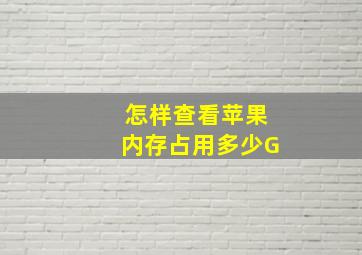 怎样查看苹果内存占用多少G