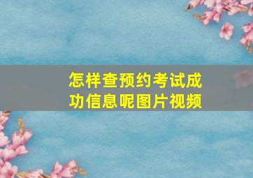 怎样查预约考试成功信息呢图片视频