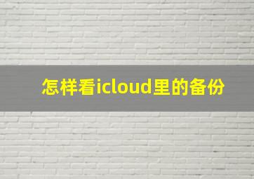 怎样看icloud里的备份