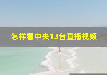 怎样看中央13台直播视频