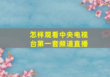 怎样观看中央电视台第一套频道直播