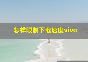 怎样限制下载速度vivo