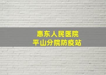 惠东人民医院平山分院防疫站