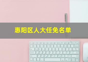 惠阳区人大任免名单