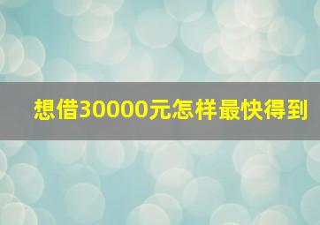 想借30000元怎样最快得到