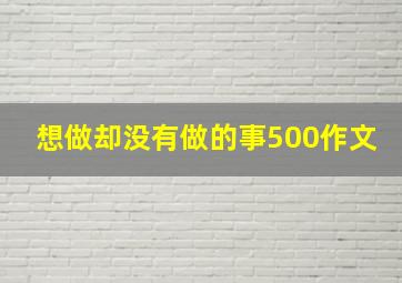 想做却没有做的事500作文