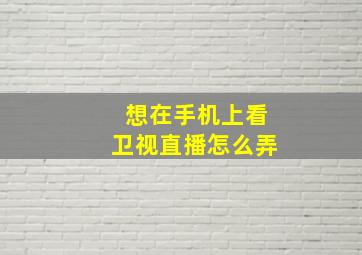 想在手机上看卫视直播怎么弄