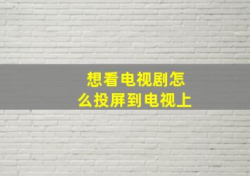 想看电视剧怎么投屏到电视上