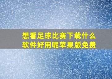 想看足球比赛下载什么软件好用呢苹果版免费