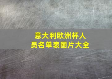 意大利欧洲杯人员名单表图片大全