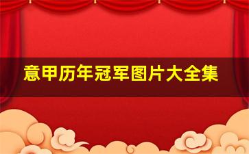 意甲历年冠军图片大全集