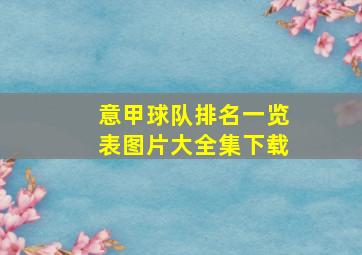 意甲球队排名一览表图片大全集下载