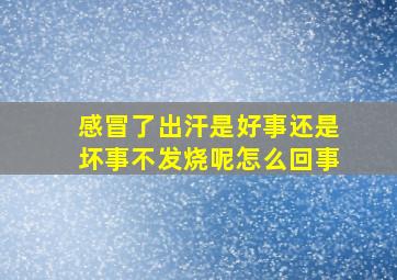 感冒了出汗是好事还是坏事不发烧呢怎么回事