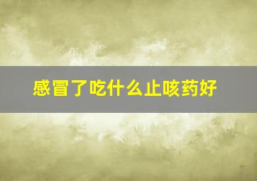 感冒了吃什么止咳药好