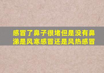 感冒了鼻子很堵但是没有鼻涕是风寒感冒还是风热感冒