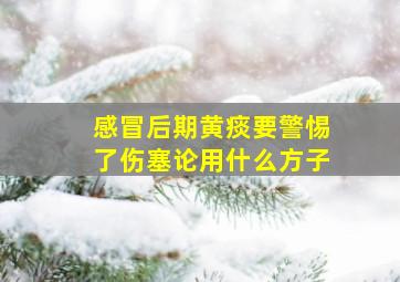 感冒后期黄痰要警惕了伤塞论用什么方子