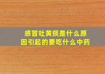 感冒吐黄痰是什么原因引起的要吃什么中药