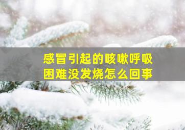 感冒引起的咳嗽呼吸困难没发烧怎么回事