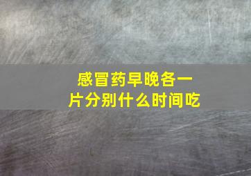 感冒药早晚各一片分别什么时间吃