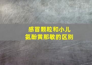 感冒颗粒和小儿氨酚黄那敏的区别