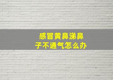 感冒黄鼻涕鼻子不通气怎么办