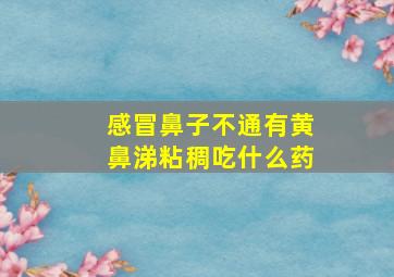 感冒鼻子不通有黄鼻涕粘稠吃什么药