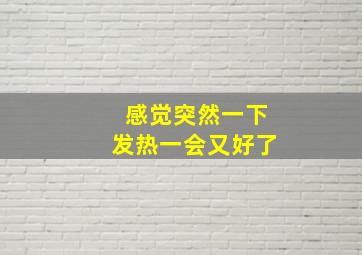 感觉突然一下发热一会又好了